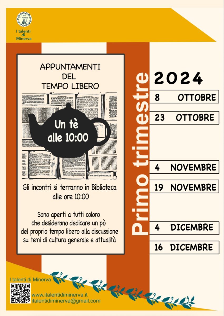 Appuntamenti del tempo libero – Il calendario di Ottobre – Novembre – Dicembre 2024